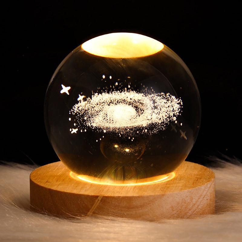 Luminous Starry Sky And Planets Crystal Ball Small Night Lamp - BrandBoxs