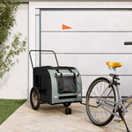 Load image into Gallery viewer, vidaXL Pet Bike Trailer Black and Gray Oxford Fabric and Iron - BrandBoxs
