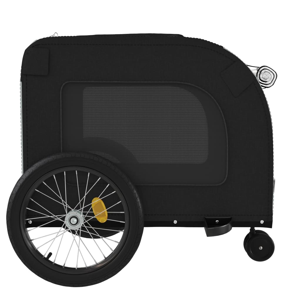 vidaXL Pet Bike Trailer Black and Gray Oxford Fabric and Iron - BrandBoxs