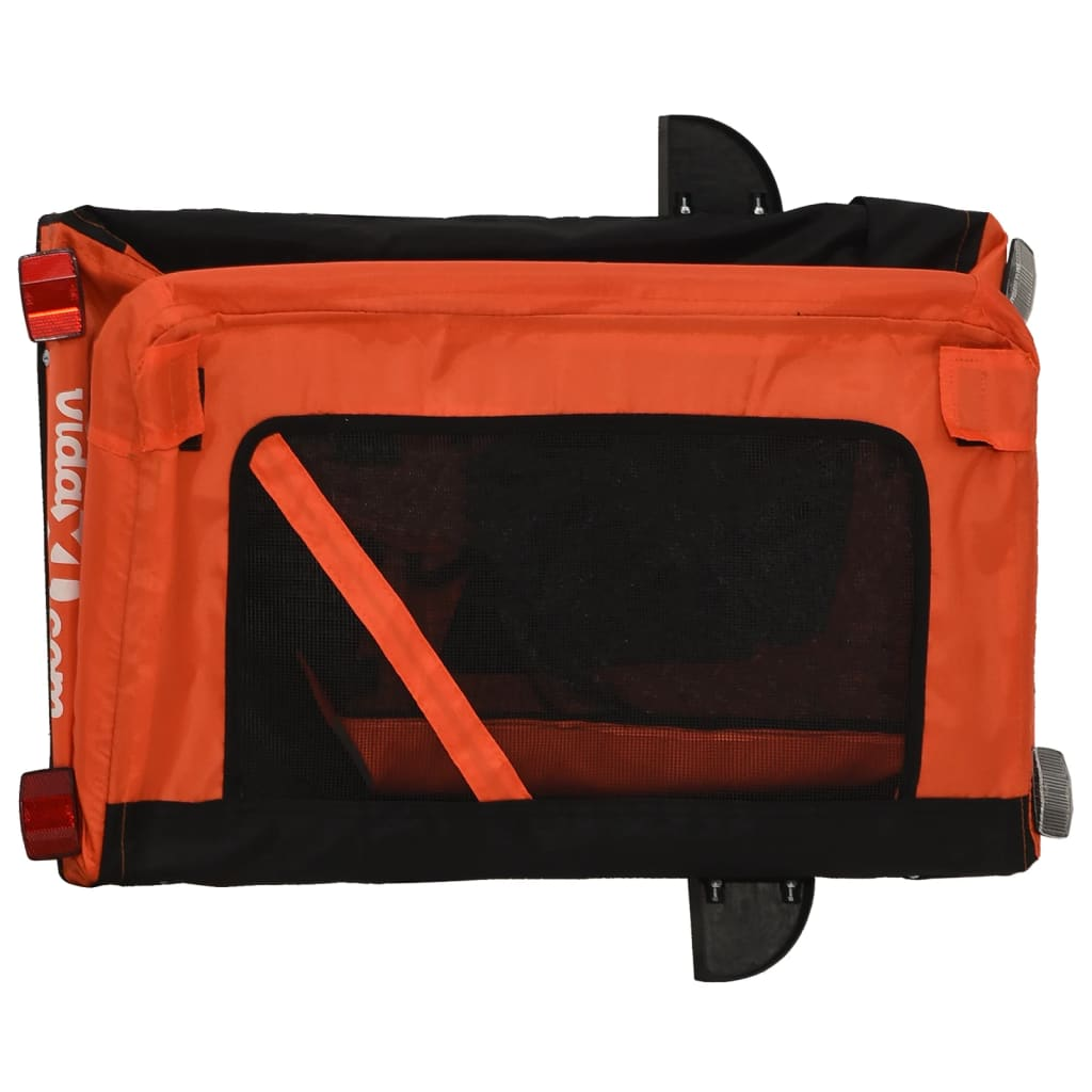 vidaXL Pet Bike Trailer Orange and Black Oxford Fabric&Iron - BrandBoxs