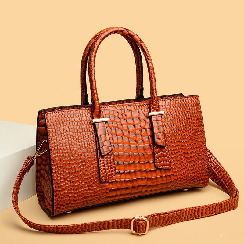 Women's Fashion Retro Crocodile Pattern All-match Shoulder Messenger Bag - BrandBoxs