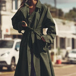 Load image into Gallery viewer, Women&#39;s Loose Long Trench Coat And Overcoat With Strap - BrandBoxs
