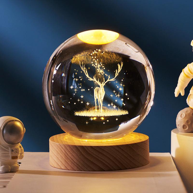 Luminous Starry Sky And Planets Crystal Ball Small Night Lamp - BrandBoxs