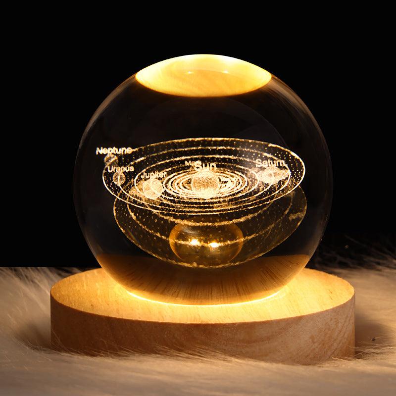 Luminous Starry Sky And Planets Crystal Ball Small Night Lamp - BrandBoxs