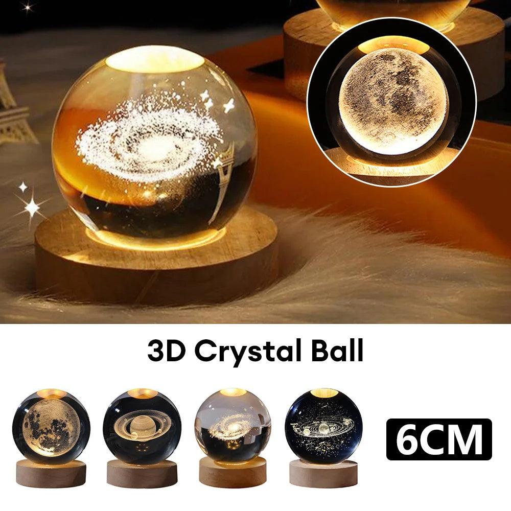 Luminous Starry Sky And Planets Crystal Ball Small Night Lamp - BrandBoxs