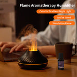 Load image into Gallery viewer, Newest RGB Flame Aroma Diffuser 130Ml 3d Colorful Flame Humidifier Fire Volcano Diffuser Flame
