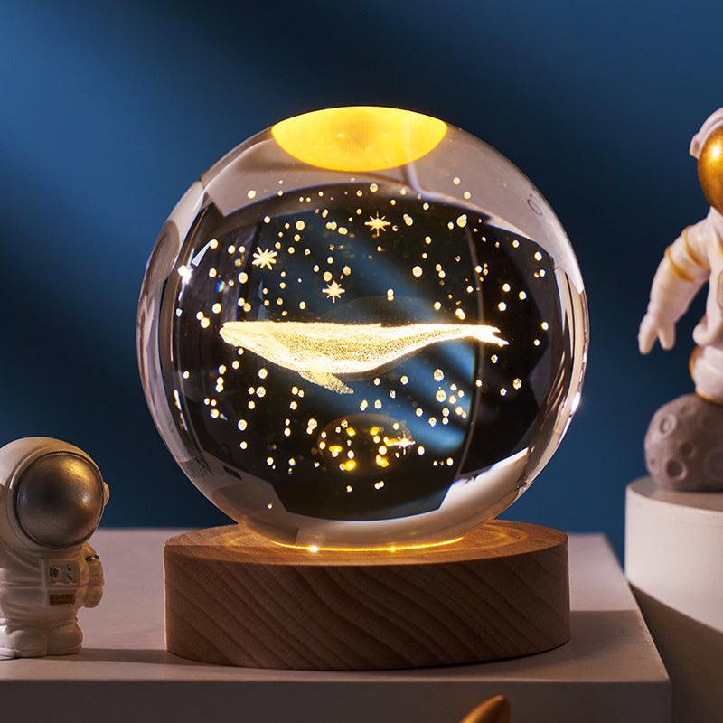 Luminous Starry Sky And Planets Crystal Ball Small Night Lamp - BrandBoxs