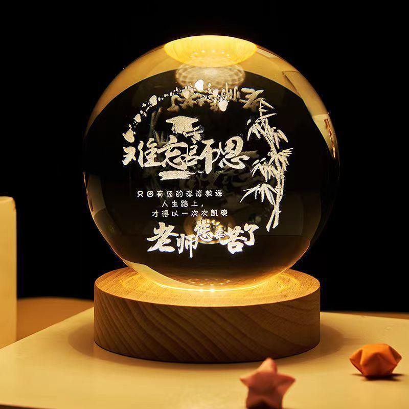 Luminous Starry Sky And Planets Crystal Ball Small Night Lamp - BrandBoxs