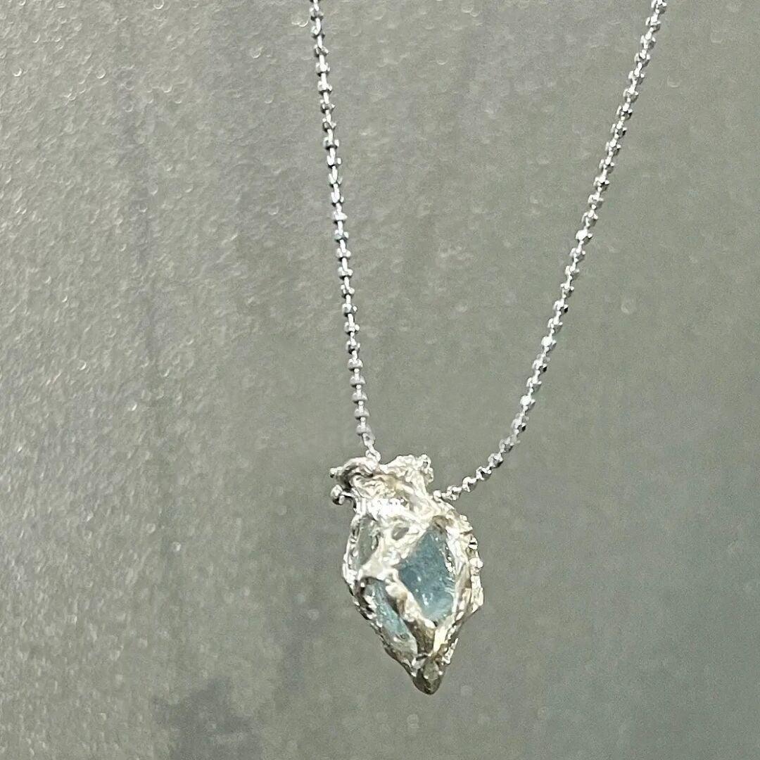 Blue Ice Heart Necklace For Women - BrandBoxs