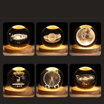 Load image into Gallery viewer, Luminous Starry Sky And Planets Crystal Ball Small Night Lamp - BrandBoxs
