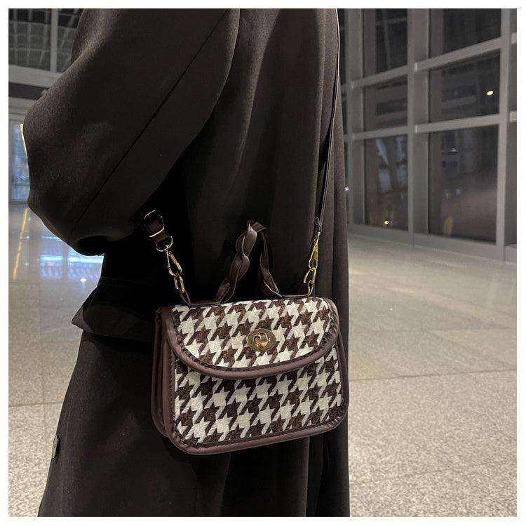 Small And Trendy Checkerboard Crossbody Bag - BrandBoxs