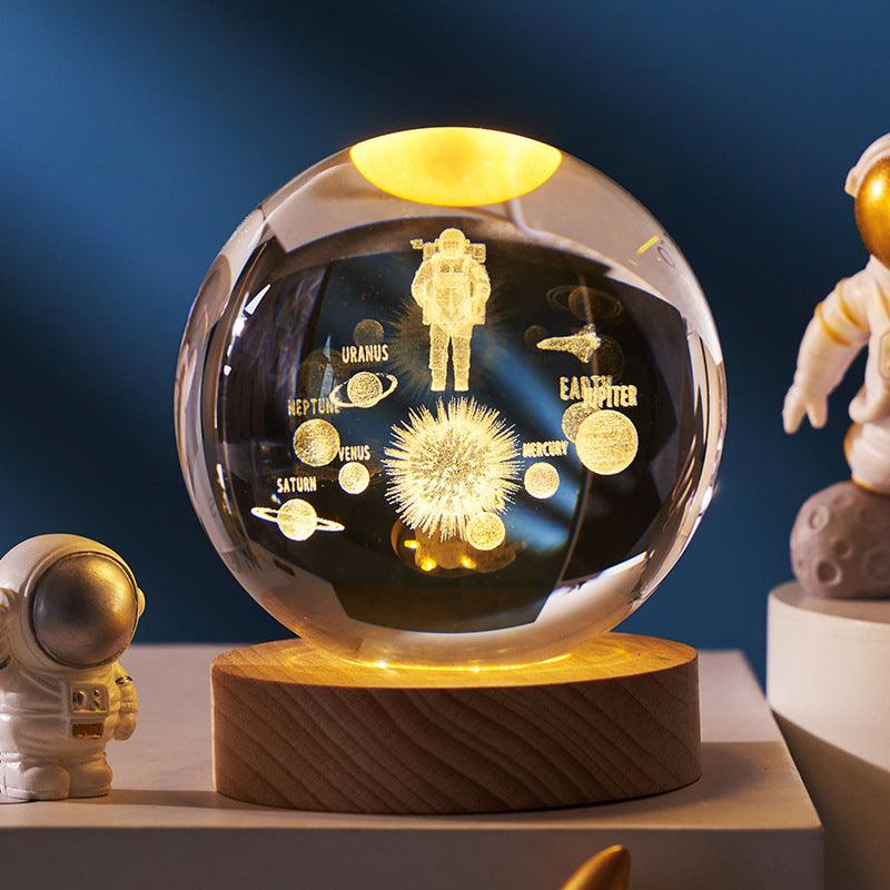 Luminous Starry Sky And Planets Crystal Ball Small Night Lamp - BrandBoxs