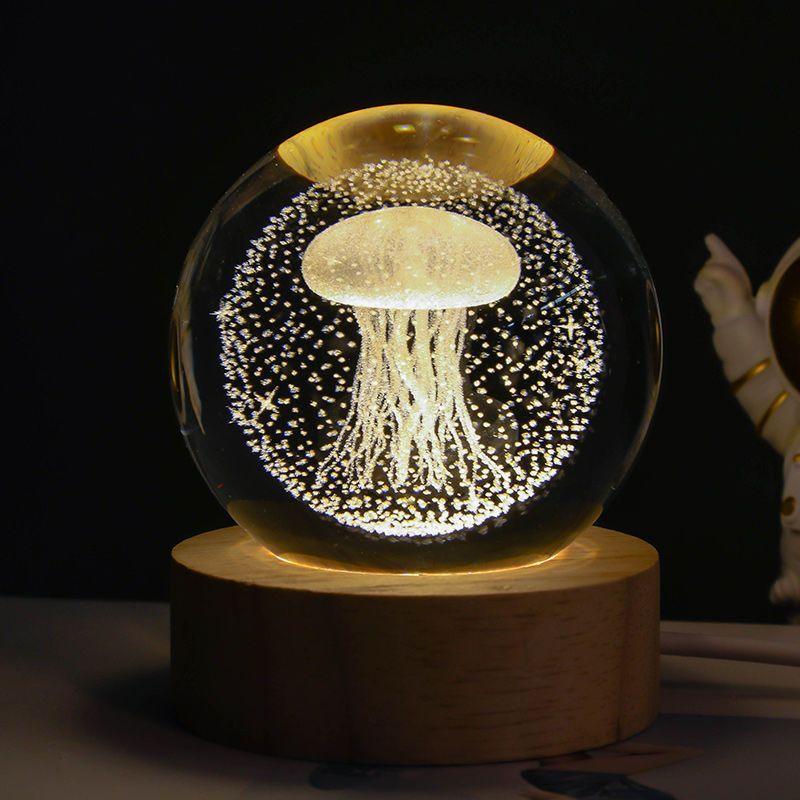 Luminous Starry Sky And Planets Crystal Ball Small Night Lamp - BrandBoxs