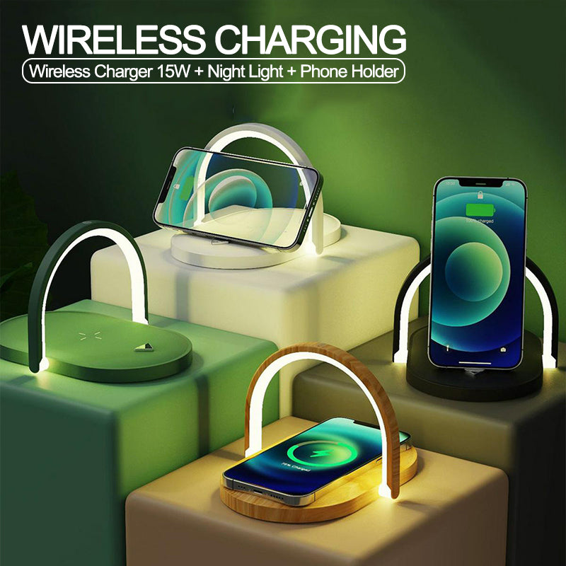 3-in-1 Wireless Charger & Lamp (Stonego) - BrandBoxs