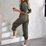 Load image into Gallery viewer, European And American New Women&#39;s Clothes Waist-tied Leisure Cargo Jumpsuit - BrandBoxs
