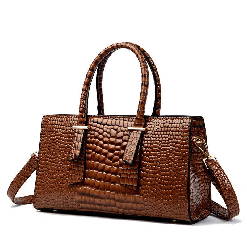 Women's Fashion Retro Crocodile Pattern All-match Shoulder Messenger Bag - BrandBoxs