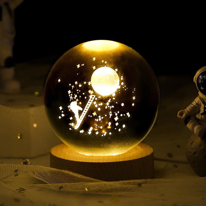 Luminous Starry Sky And Planets Crystal Ball Small Night Lamp - BrandBoxs