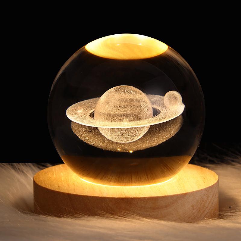 Luminous Starry Sky And Planets Crystal Ball Small Night Lamp - BrandBoxs