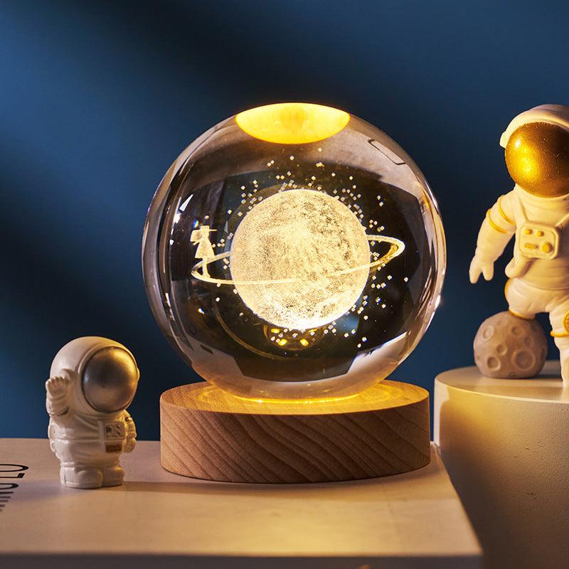 Luminous Starry Sky And Planets Crystal Ball Small Night Lamp - BrandBoxs